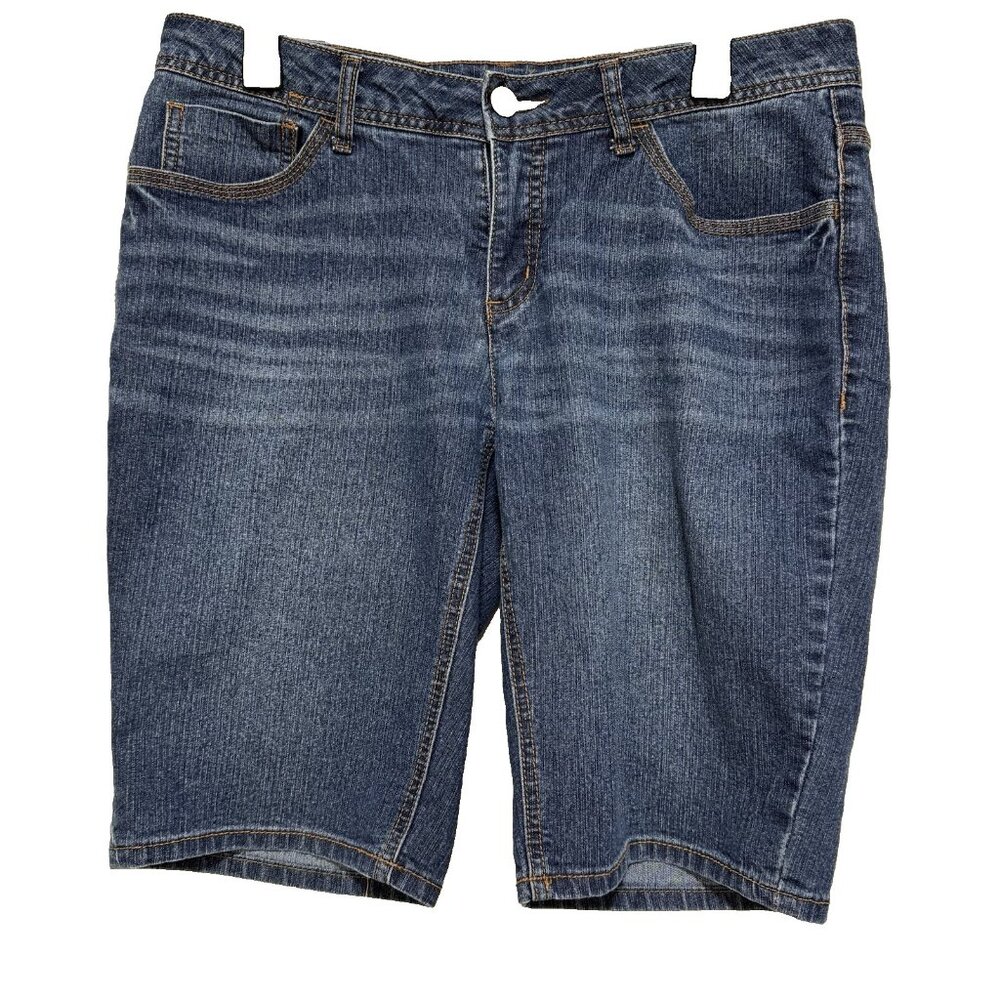 Faded Glory Vintage Womens Sz 14 Denim Jean Shorts 90s Mom Style Mid Rise